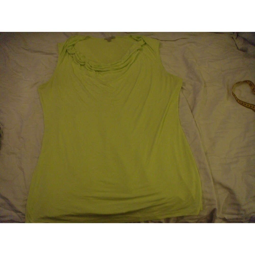 Halogen womens XL electric yellow scoop neck top shirt‎